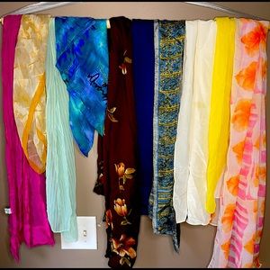 Collection of Vintage Silk/Satin Scarves